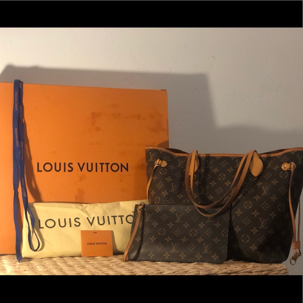 Authentic Beige  Louis Vuitton Neverfull MM